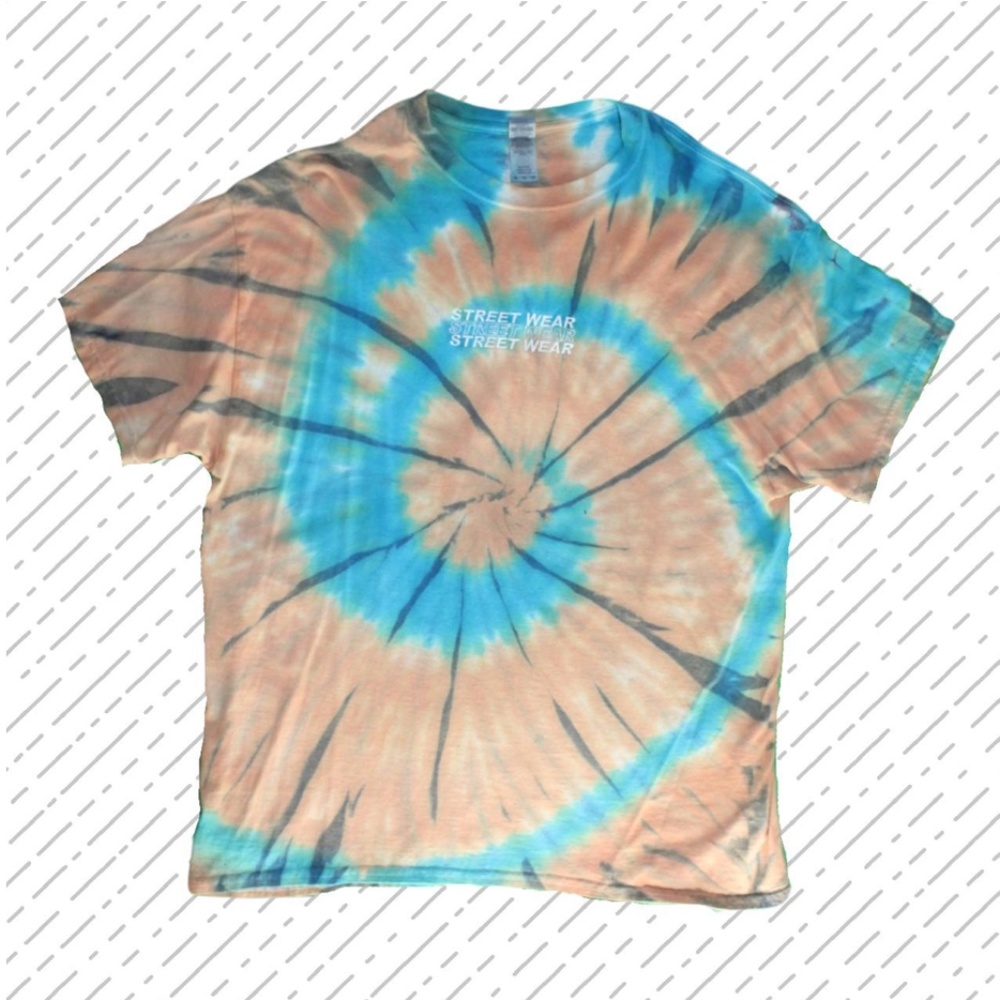 Streetwear Tie-Dyed Orange and Blue